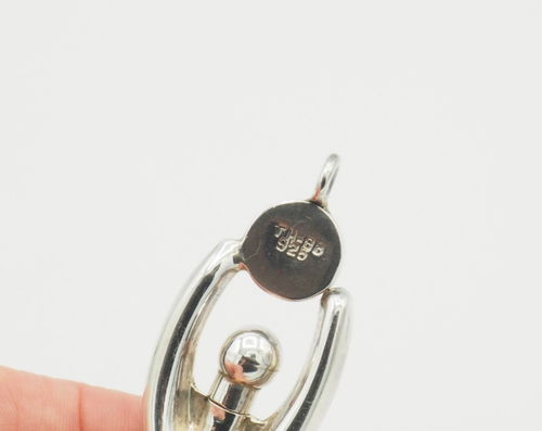 Vintage Modern Art Deco 925 Silber Mondstein Göttin Parfum Phiole Anhänger Mexico - Bild 4 von 6