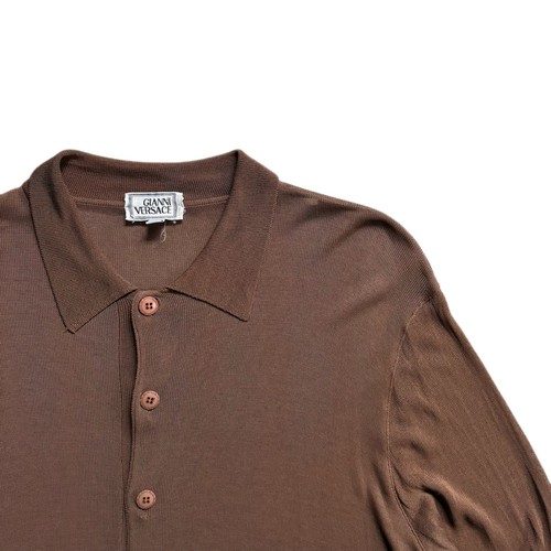 80s 90s Gianni Versace cardigan shirt brown 