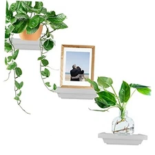 Small Shelves Set of - Decorative Mini Wall Mounted Shelves for 3 Grey