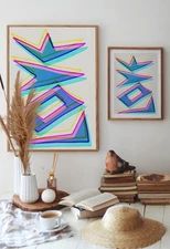 Abstract Digital Art - Love Inspired Modern Geometric Design