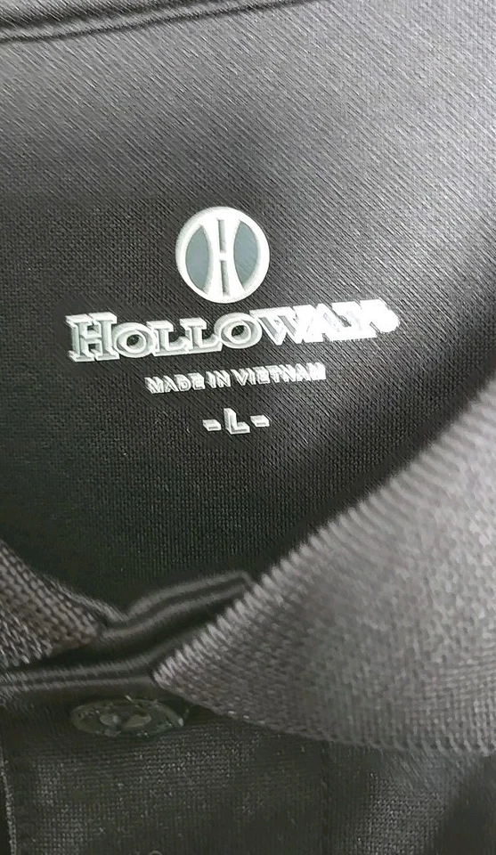 Men's Holloway Dry-Excel Black/yellow Poly Knit Golf Polo SS Casual Shirt size L - Image 2 of 4