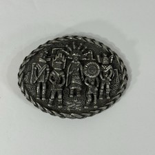Vintage Belt Buckle Zuni Tribe Native American Made In USA Stamped EGE 92