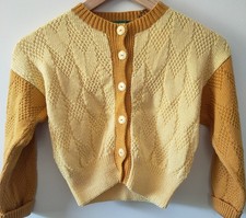 Handmade, Knitted, One Of A Kind Kids Winter Cardigan Small Size, Wool, Acrylic