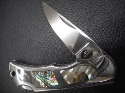 Hiro G2 Folding Knife w/Beautiful Abalone Handle - Seki City Japan
