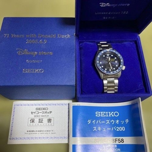 Seiko Cal.8F53 Édition Limitée Donald Canard Disney Quartz Montre Hommes Auth - Photo 1 sur 8