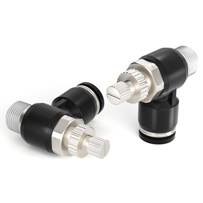 3 Pack SL-3/8-N3 Push to Connect Air Line Fitting Air Flow Control Valve 3/8 ...