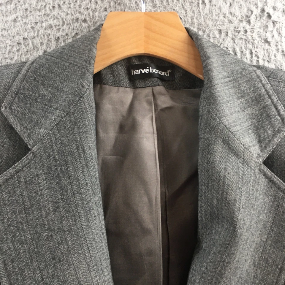 Chaqueta Blazer Harve Benard Para Hombre 10 Gris Manga Larga Informal Bolsillo Frontal Botón Foto 3 de 4