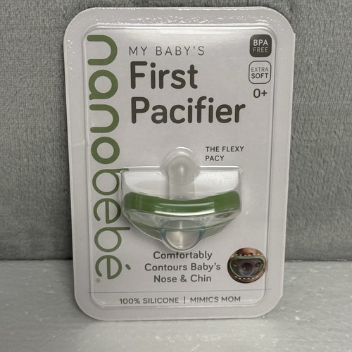 Nanobebe First Pacifier Newborn BPA Free 100% Silicone Extra Soft Set of 2 NEW