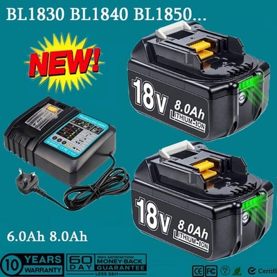18V 6,0Ah 8,0Ah Akku Für Makita BL1850 BL1830 BL1860B Lithium mit Led/ Ladegerät