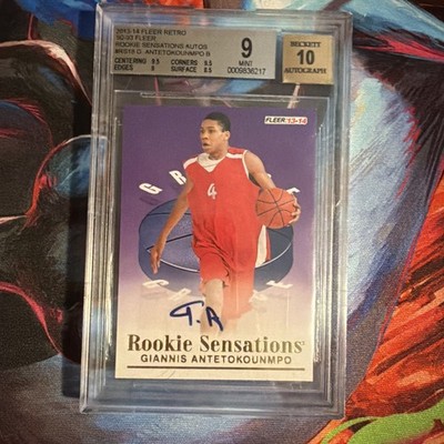 2013-14 Fleer Giannis Antetokounmpo Rookie Sensations Beckett 9