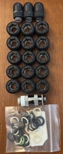 Water Cooling Fittings Set Metal Black Silver Multiple O-Rings Computer PC Kit