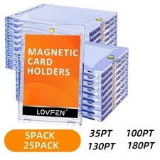 5Pack/25Pack Magnetic Card Holders One Touch For Trading Card 35 100 130 180Pt 