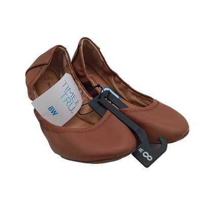   NWT Time And Tru Women's Scrunch Ballet Flat Shoes Size 8  W  Wide Width