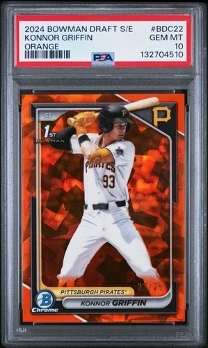 2024 Bowman Chrome Draft Sapphire S/E Konnor Griffin Orange Refractor /25 PSA 10