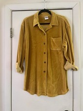 VTG 90s Grunge Artist Boho Velvet Velour Oversized Button Front Shirt M