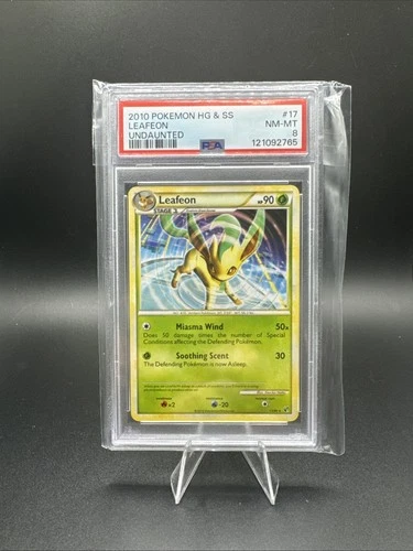 2010 Pokémon HG & SS - Leafeon Undaunted #17 PSA 8 NM-MT