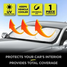 Auto Drive Double Rings Twist Sun Shade Ultimate Protection for Car Windshields