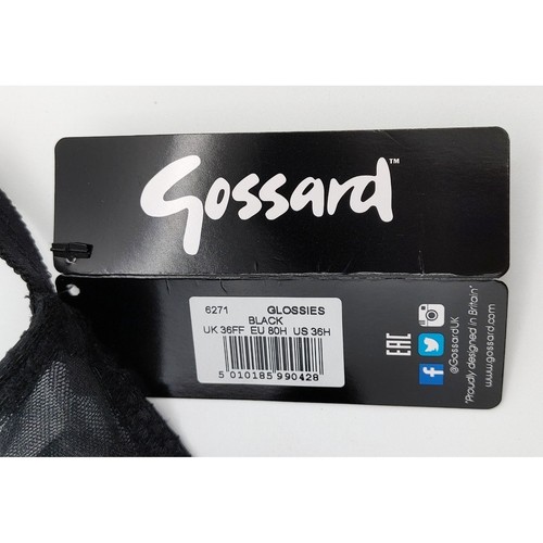 Gossard 6271 Glossies Sheer Mesh Underwire Full Cup Bra US36H Black New - Bild 4 von 8