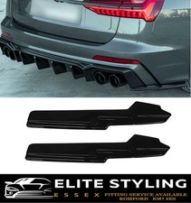 FOR AUDI A6 S-LINE AND S6 C8 REAR SIDE SPLITTER GLOSS BLACK SALOON & AVANT 2019+