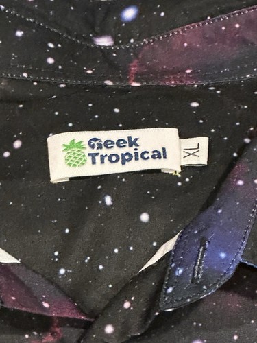 Camisa Hawaiana Geek Tropical Space Universe Botón XL - Imagen 2 de 2