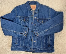 Vintage Levi's Blanket Lined 71506-0314 Denim Jean Trucker Jacket USA Size 42L