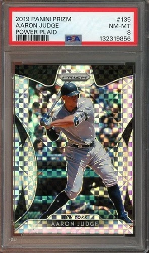2019 Panini Prizm #135 Aaron Judge /75 NM-MT Power Plaid PSA 8 Yankees 9856