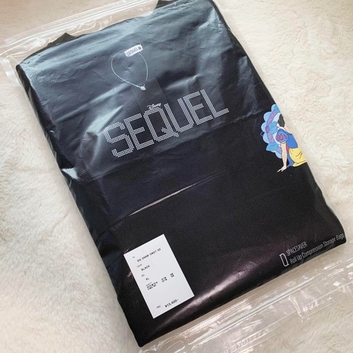T-shirt donna nuova XL SEQUEL × Disney Biancaneve manica corta nera top cotone - Foto 9 di 9