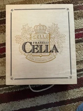 Fratelli CELLA Empty Wine Box, Fratelli Cella Wooden Italian Wine Box 1980's