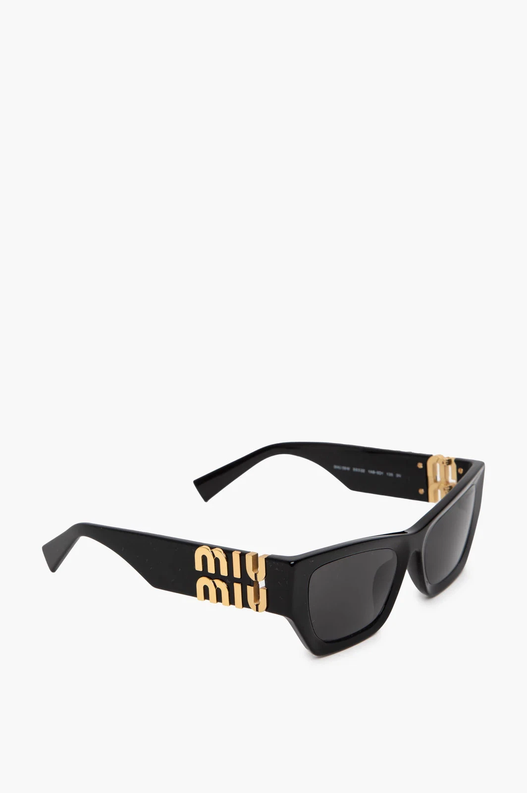 Miu Miu — Miu Miu SMU 09WS Black Rectangle Gold Logo Sunglasses