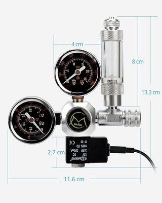 Aquarium Aquarium 2 Gauge CO2 Druckregler Blasenzähler Magnetventil UK