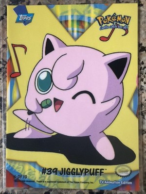 Topps Pokémon #39 Jigglypuff blue label 6 of Ten color clear