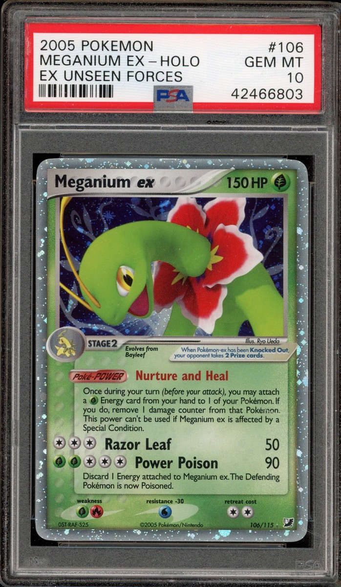 Pokemon Meganium ex EX Unseen Forces Holo Ultra Rare #106 PSA 10