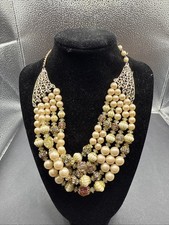 Multi Layer Beaded Costume Jewelry Necklace 17”