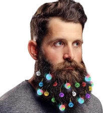 Upgraded Lighting up Beard Lights Ornaments, 8 Pcs Beard Lights and 12 Pcs Color
