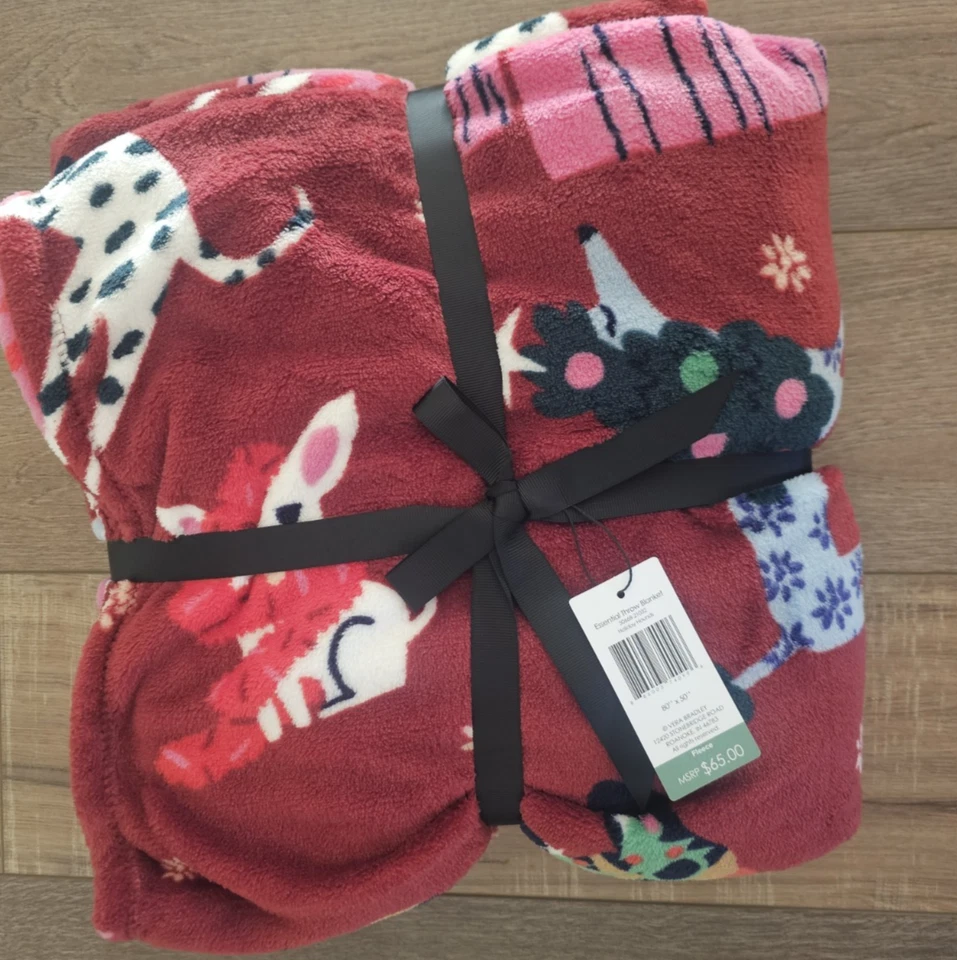 Vera Bradley Holiday Hounds MANTA DE TIRO polar 50"x80" (NUEVO CON ETIQUETAS) Foto 2 de 4