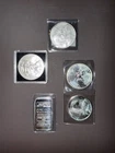 5 Ounce (Oz) Silver Lot Assorted Rounds, Coins, Bar - See Photos