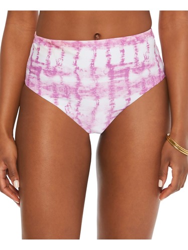 BAR III Women's Purple Stretch Lined High Waisted Swimsuit Bottom S