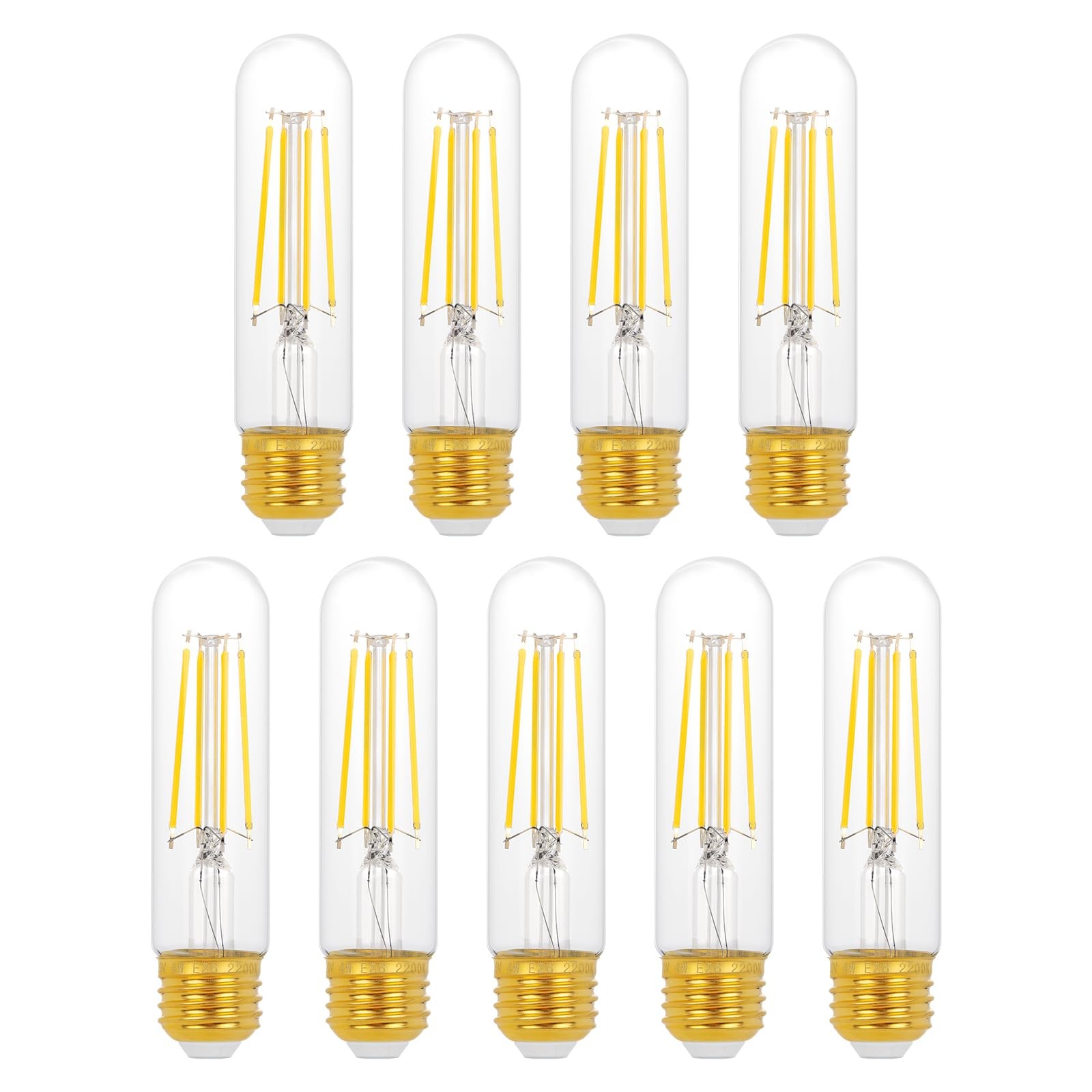 Decoaui E26 T10 LED Light Bulbs, 5 Inch Vintage Tubular Thin Edison Bulbs, 4000K
