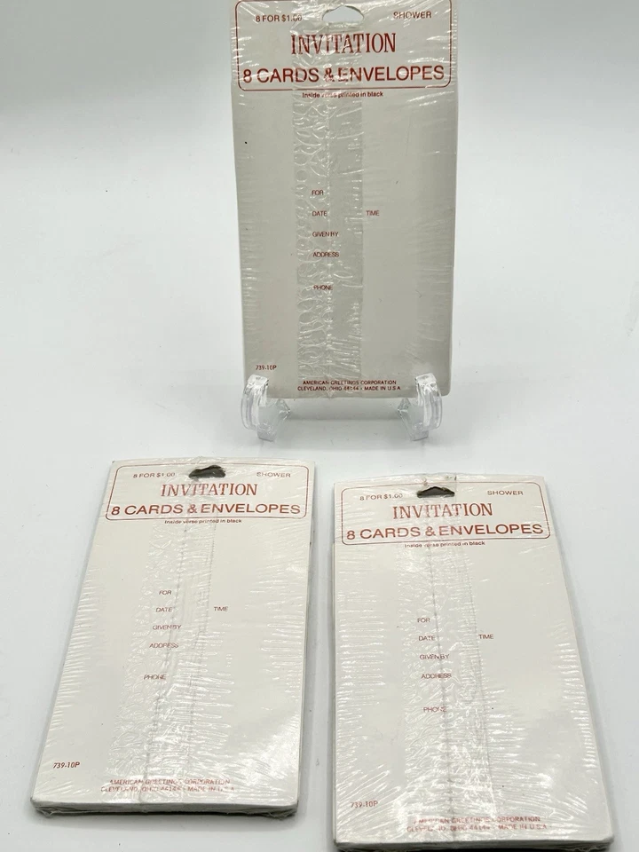 Lote de 3 paquetes de 8 invitaciones de ducha nupcial American Greetings de colección NOS Foto 2 de 4