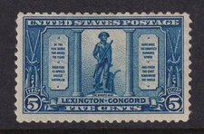 1925 LEXINGTON-CONCORD 5c blue Sc 619 MNH with full OG single stamp (1N
