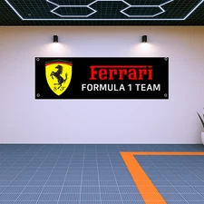 Decoration For Ferrari Team Fans Banner Garage Wall Art Fans Gift, 71x24 in