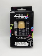 Pebeo 4Artist Oil Based Paint Markers Set of 3x Gold Black Gold 8 MM NEW SEALED