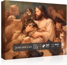 Christian Jesus Puzzles for Adults 1000 Pieces, Religious Jigsaw Puzzles of Jesu