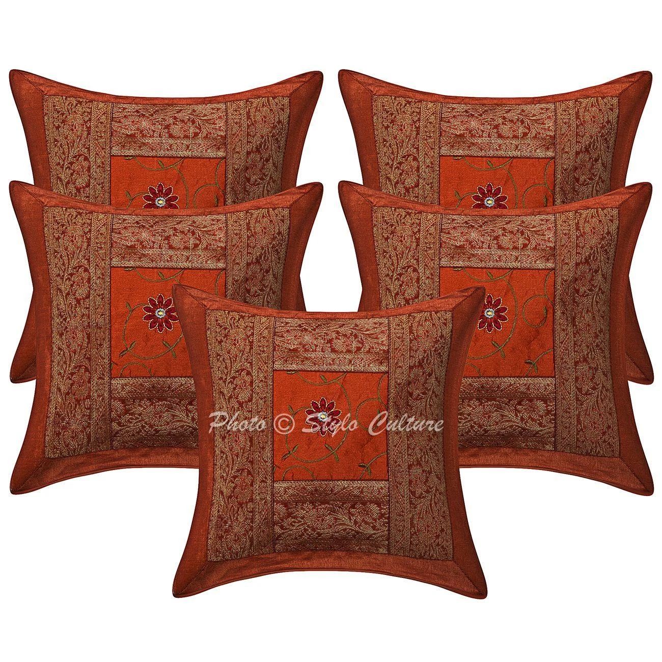 Home Decor Pillow Cover Embroidered Bohemian Boho Cushion Cover Throw 40 x 40 cm