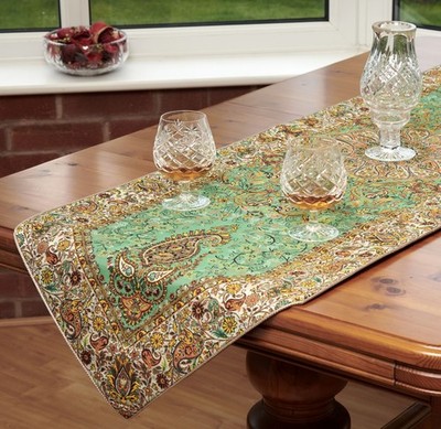Tischdecke Perser Paisley Teppich Stil Gobelin Tischläufer LPUK Serie 7 Grün