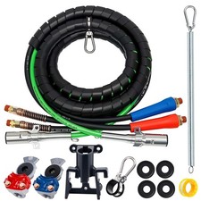 15FT Semi Truck Air Line Kit 3 in 1 15FT+Glad Hands+Spring+Holder