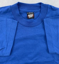 NOS vintage 80s BLANK BLUE SCREEN STARS BEST T-Shirt SMALL/MEDIUM single stitch