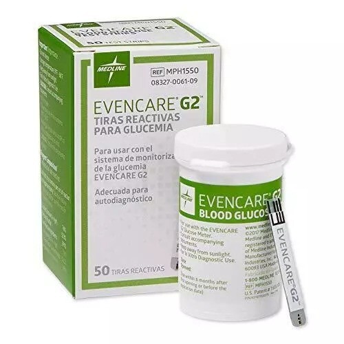 Evencare Medline G2 Blood Glucose Test Strips, For self-testing with G2 - Picture 23 of 24