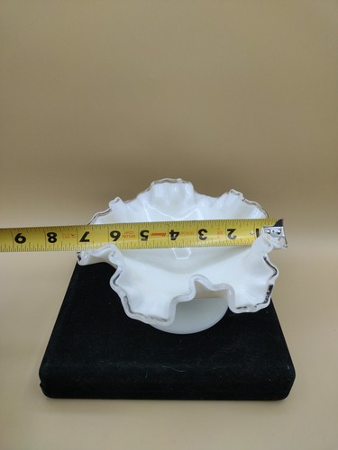Fenton Silver Crest Candy Dish Compote Ruffle Top Pre-owned - Picture 8 of 8