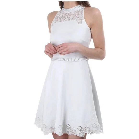 TED BAKER London mint green Zafron lace details dress us 4